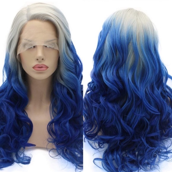 22” BLUE OMBRE LACE FRONT BODY WAVY WIG *NEW*